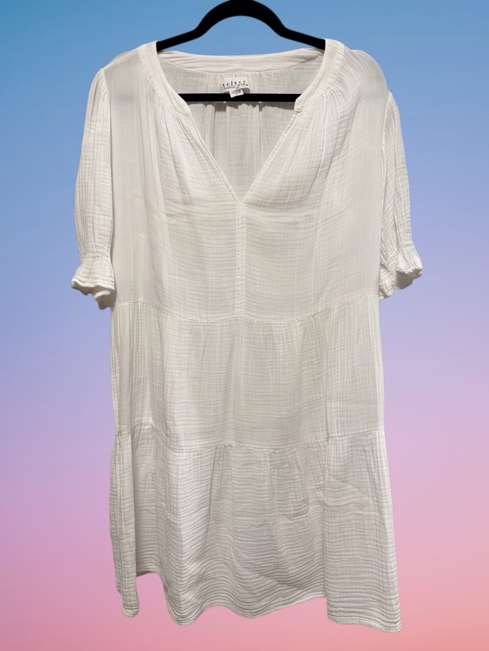 Velvet by Graham & Spencer White Tiered Midi Dress - Picture 3 of 9